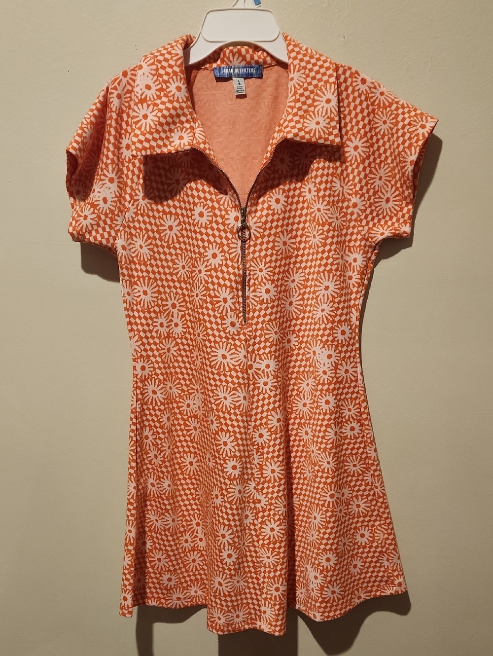 ❤️ NWOT! URBAN OUTFITTERS ARLO ZIP FRONT MINI DRESS, LARGE - Picture 3 of 10